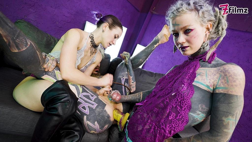 Strap-On Lesbian Domination: Miss Flora & Anuskatzz Play with Obedient Slave