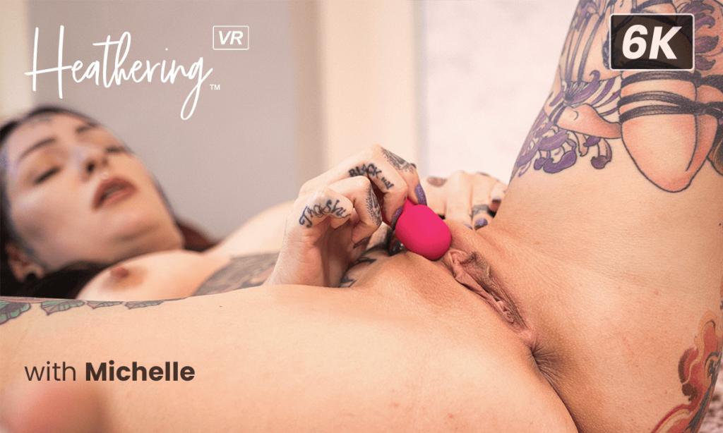 Michelle Heathering's Brunette Tattoo Stockings Performance (VR, 60 FPS, 4K)