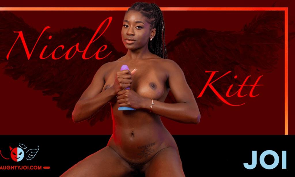 Nicole Kitt's Dominating Fingering Session in 4K - Ebony Goddess Demands Cum