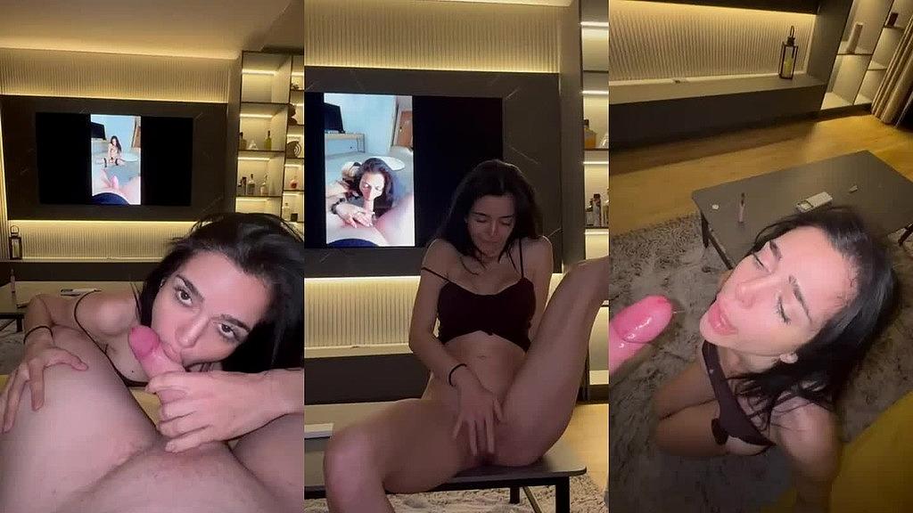 Exotic Brunettee and Mr Duck: Cum in Mouth and Pissing Protest Video