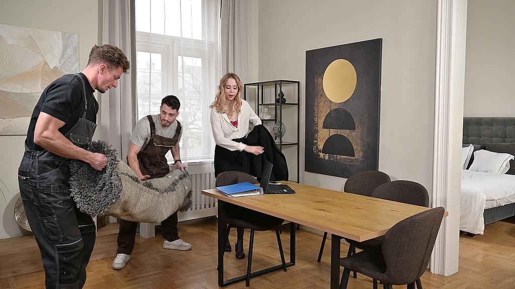 Alice Flore's Triple Penetration: HD Blonde Gets DP & Ass to Mouth with Matthew Meier and Alex Romero